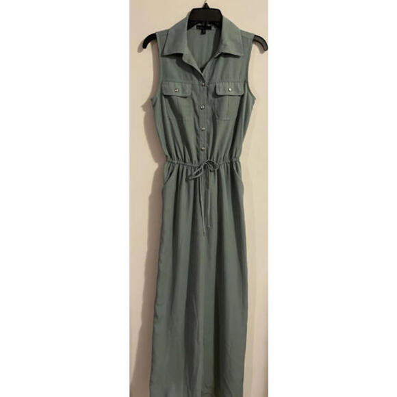 Bebop Womens Small Green Elastic Waist Pant Style Sleeveless Jumpsuit! A1388 - Picture 2 of 9